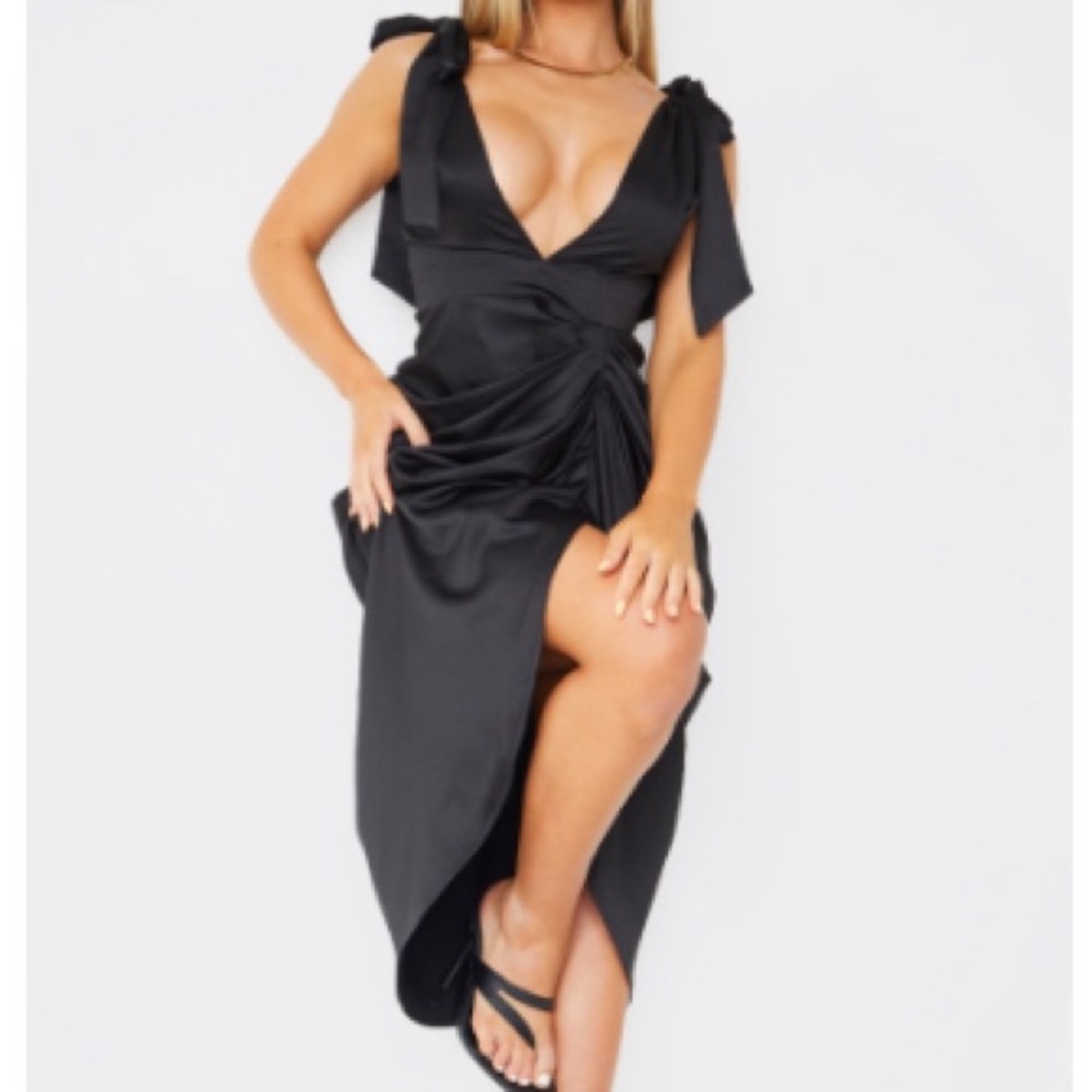 Black Sexy Satin Dress